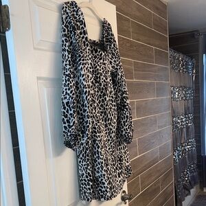 Leopard Print Long Sleeve Dress